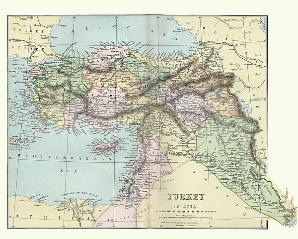 Map of Turkey in Asia, 19th Century