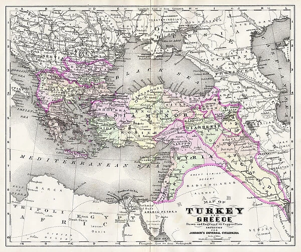 Map of Turkey and Greece 1894