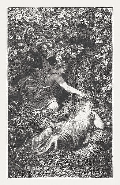 Midsummer Nights Dream by William Shakespeare, wood engraving, published 1874