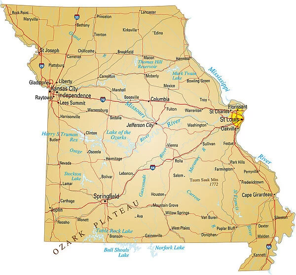 Missouri map design with white background