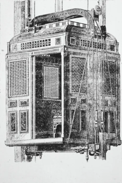 Framed Print : Otis Elevator Print circa 1890 Framed Print : Otis Elevator Print circa 1890