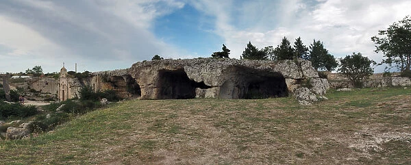 Panorama View Of Prehistoric Rock Dwellings In Gravina (Canyon) Of Matera, Basilicata, Southern Italy