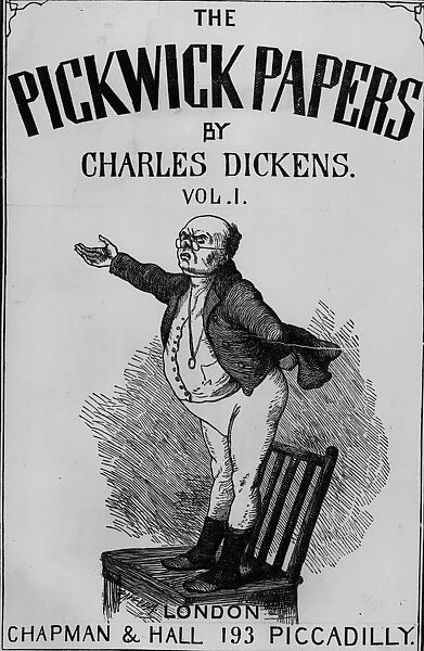 Pickwick Papers. The Pickwick Papers by Charles Dickins, Vol 1, title page drawn by Phiz 