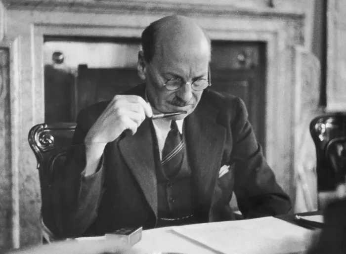 Framed Print : Clement Attlee Reading in Office Print Framed Print : Clement Attlee Reading in Office Print