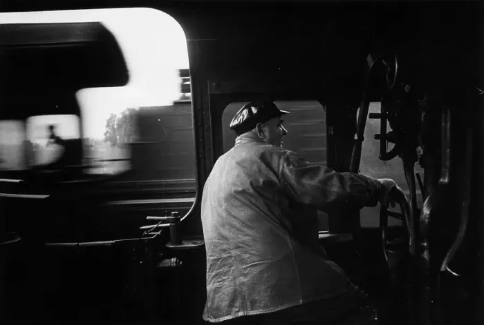 Framed Print : A 1949 Print of an Engine Driver Framed Print : A 1949 Print of an Engine Driver