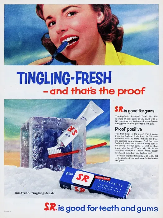 Framed Print : Gibbs SR Toothpaste Print, 1956 Framed Print : Gibbs SR Toothpaste Print, 1956