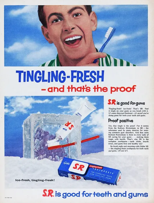 Framed Print : 1956 Gibbs SR Toothpaste Print