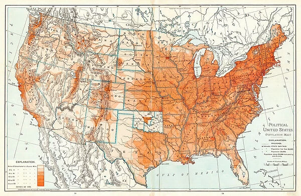 Political Map of United States 1895
