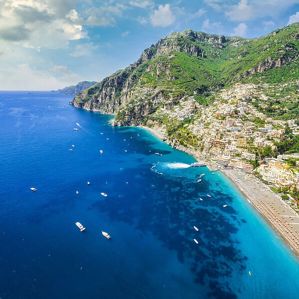 Positano, aerial view. Amalfi Coast, Italy