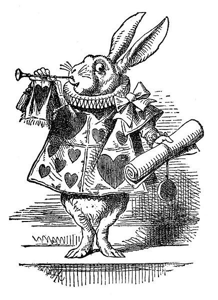 Rabbit with a scroll - Alice in Wonderland 1897