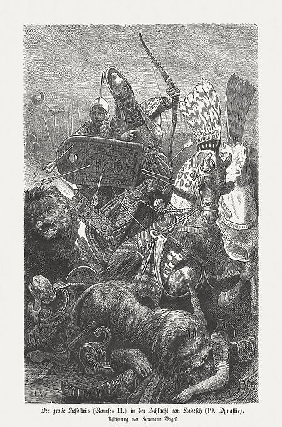 Ramesses II, Battle of Kadesh in 1274 BC, published 1880