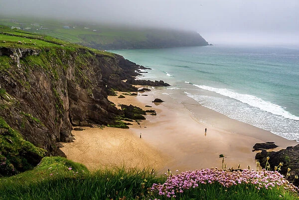 Slea Head beach on a foggy day, Dingle Peninsula, County Kerry, Munster Province, Ireland