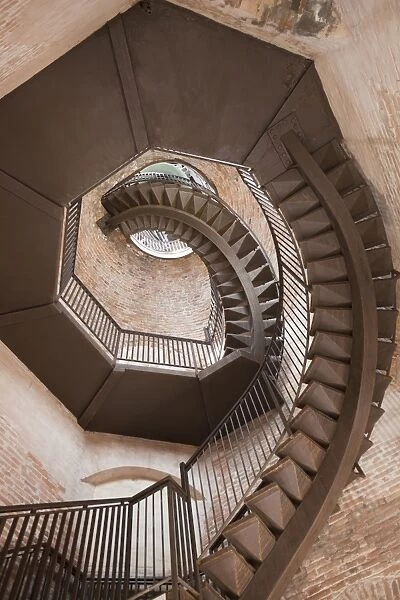 Spiral staircase in Lamberti Tower, Verona Italy