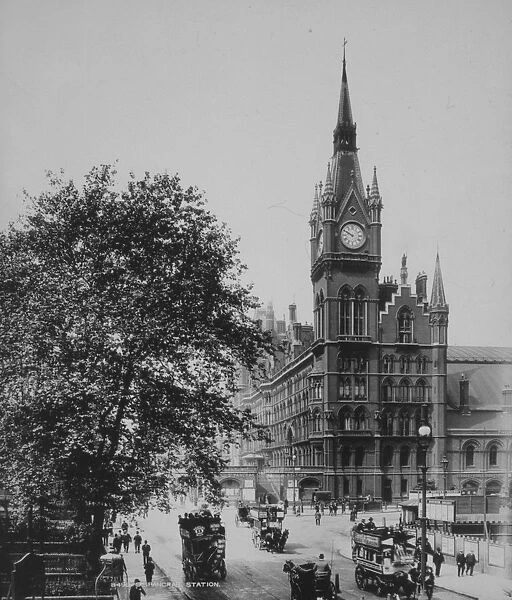 St Pancras. circa 1895: St Pancras railway station in London