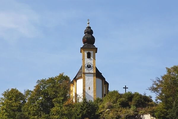 St. Pancras Church in Karlstein near Bad Reichenhall, Berchtesgadener Land district, Upper Bavaria, Germany, Europe