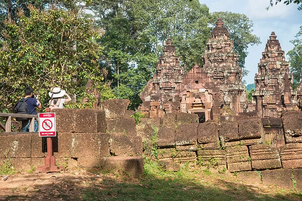 Tourist took a photos of Banteay Srei temple