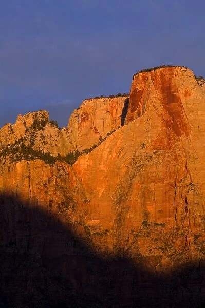USA, Utah, Zion National Park, mesa and shadows