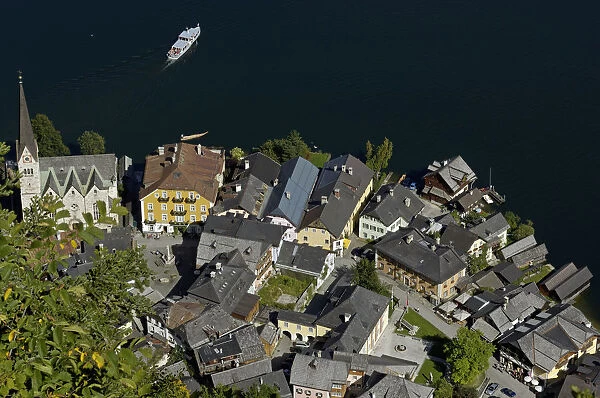 View on Hallstatt town and lake, Austria