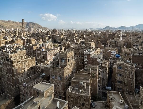 View of Saana cityscape, Yemen