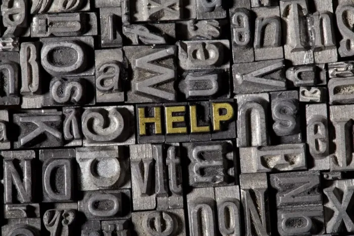 Framed Print : Old Lead Type Print of the Word Help Framed Print : Old Lead Type Print of the Word Help
