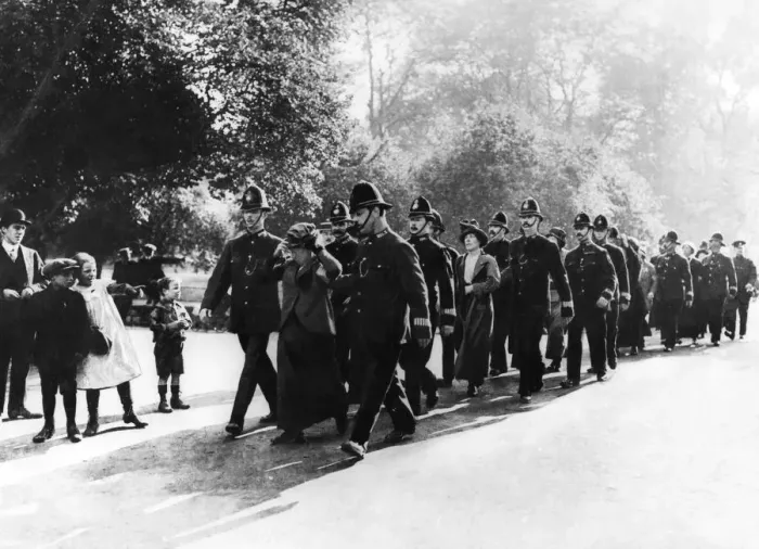 Framed Print : Suffragette Print - Woman Under Arrest Framed Print : Suffragette Print - Woman Under Arrest