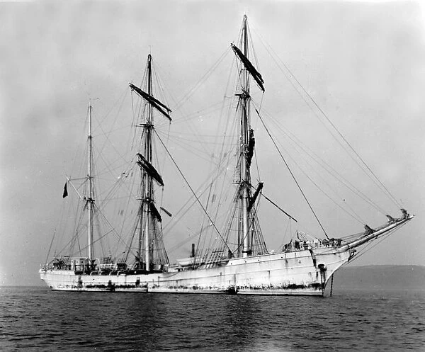 The French three-masted barque La Rochefoucauld off Falmouth, Cornwall. 1910