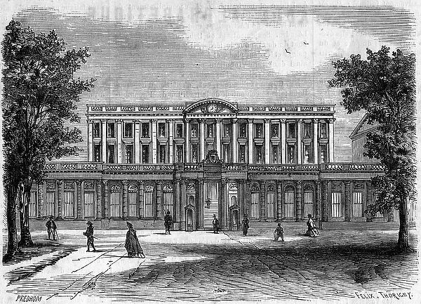 18th century architecture: exterior view of Bordeaux City Hall, Gironde (33), 1862