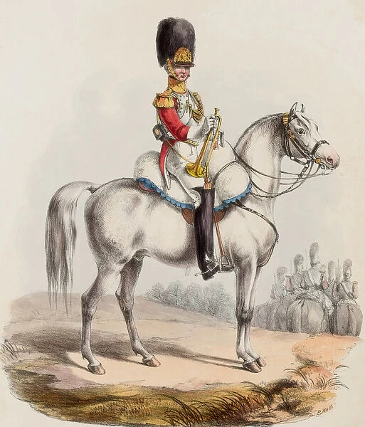 1st Life Guards, Trumpeter, 1828 (lithograph)