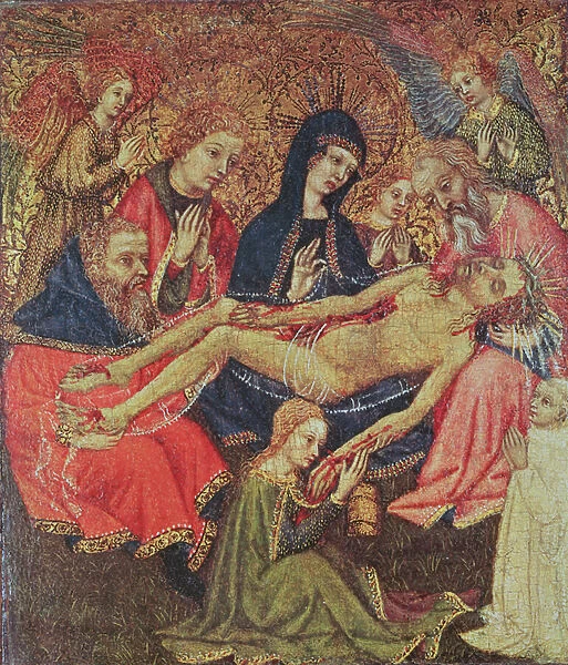 Pieta. 897419 Pieta by French School, (14th century); Musees Royaux des