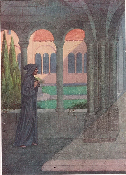 The Abbot Ernestus slowly up the wall, steals the sunshine, steals the shade