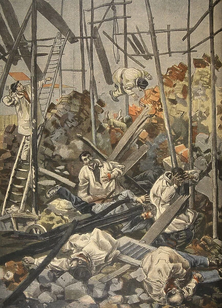 The accident at Chesnay, illustration from Le Petit Journal