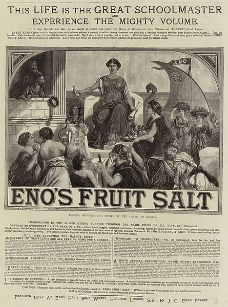 Advertisement, Enos Fruit Salt (engraving)