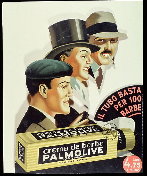 Advertising poster for the shaving cream Palmolive 1936