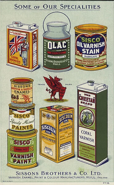 Advertising spread for Sissons Brothers & Co Limited (colour litho)