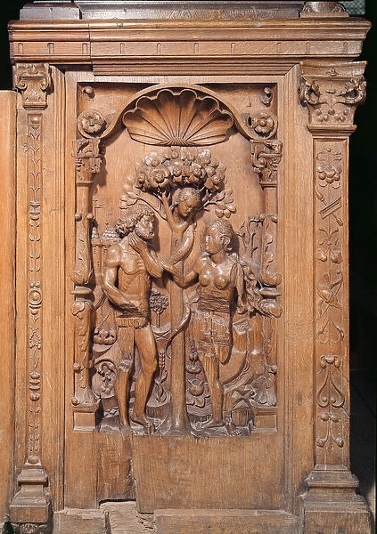 Adam and Eve, from a choir stall, 1526 (wood)