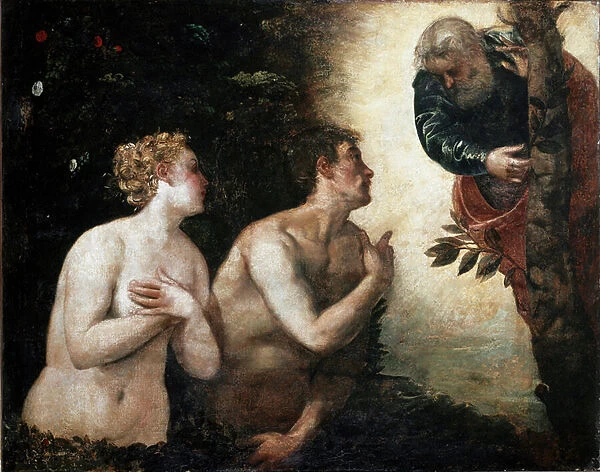 Adam and Eve face the Eternal Father, 1550-1553 (painting)