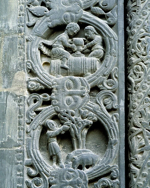 Agricultural scenes Medaillon of the portal of the Basilica of Saint Denis (Saint-Denis)