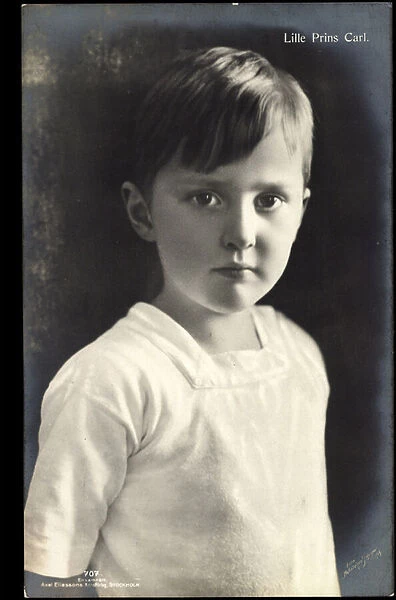 Ak Lille Prins Carl, Little Prince Charles of Sweden, Portrait (b  /  w photo)
