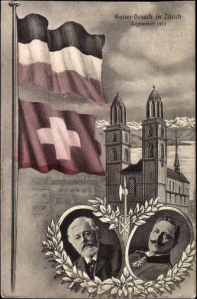 Ak Zurich, Kaiser Wilhelm II of Prussia, visit September 1912 (b  /  w photo)