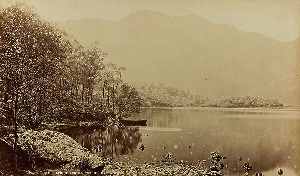 Album 'Voyage en Ecosse Septembre 1880': View of Lake Katrine and Ben Venue mountain