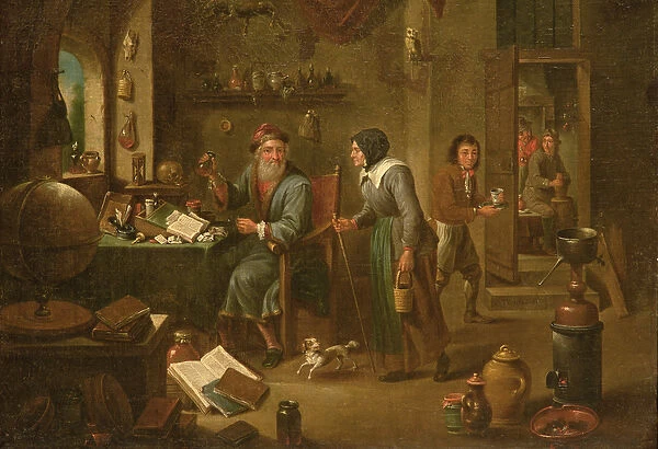 The Alchemists study (oil on canvas) (for detail see 164373)