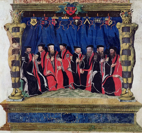 The Aldermen of Toulouse, 1554-55 (vellum)