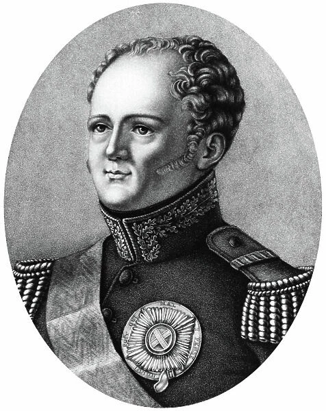 Alexander 1st (1777-1825) czar of Russia in 1801-1825, French engraving, 1817