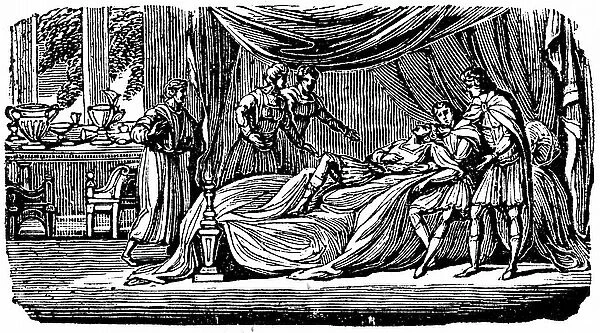 Alexander on his deathbed, c.1830 (engraving)