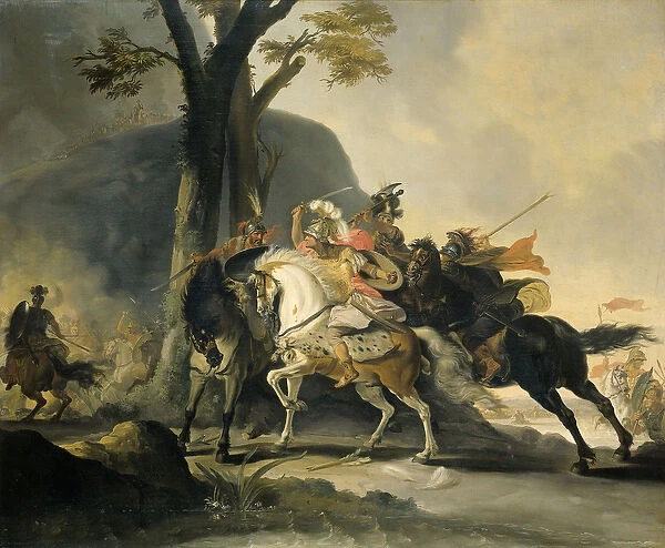 Alexander the Great at the Battle of the Granicus River in 334 BC against the Persians