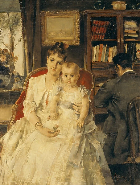 All Happiness (Family Scene) c. 1880 (oil on canvas)