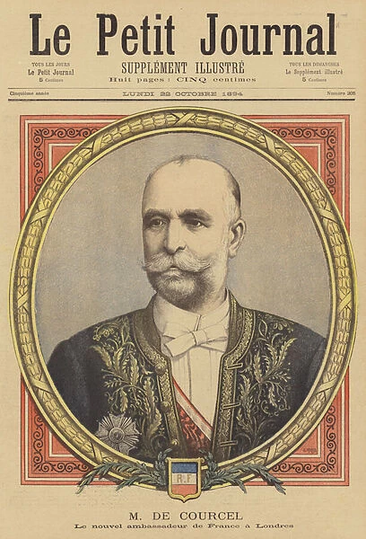 Alphonse Chodron de Courcel, new French Ambassador to London (colour litho)