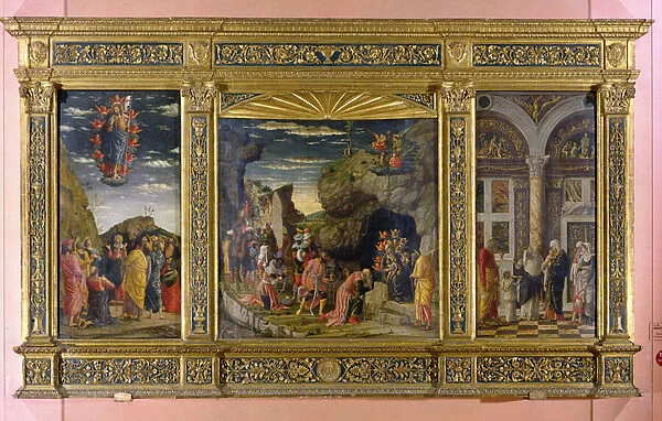 Altarpiece depicting the Ascension, the Adoration of the Magi and the Circumcision, c