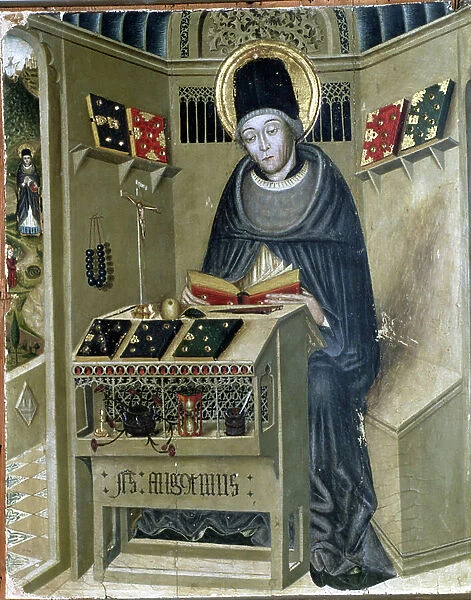 Altarpiece of St. Augustine, St. Augustine in his Studio, 15th century (tempera on wood)