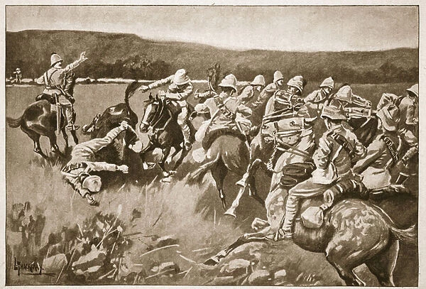 The Ambuscade at Koorn Spruit, illustration from Battles of the Nineteenth Century